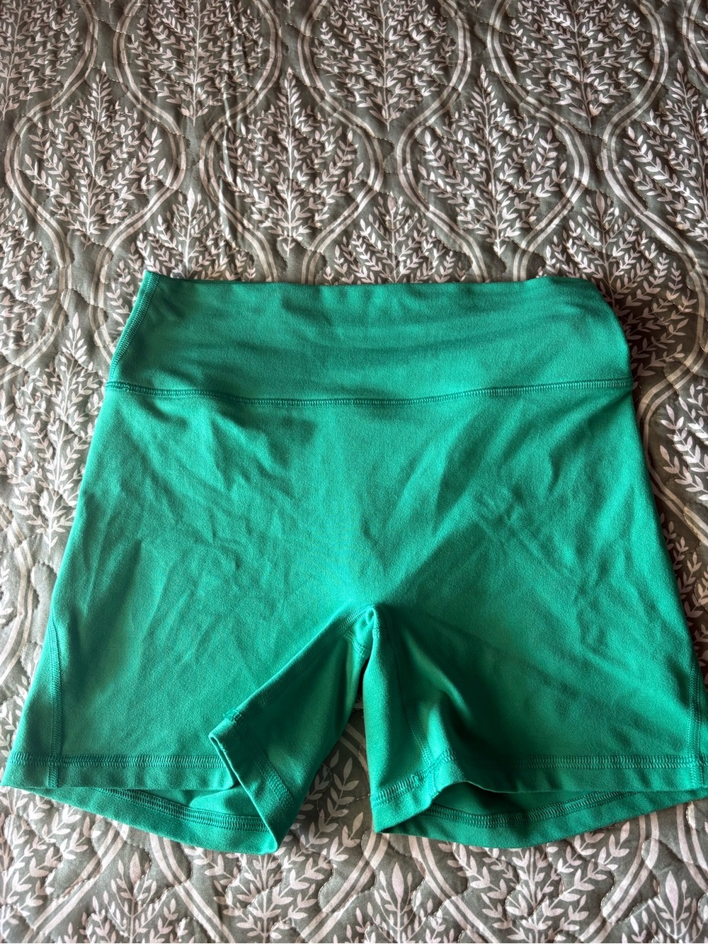 Fleo Women's High-Rise Athletic Shorts in Green Teal